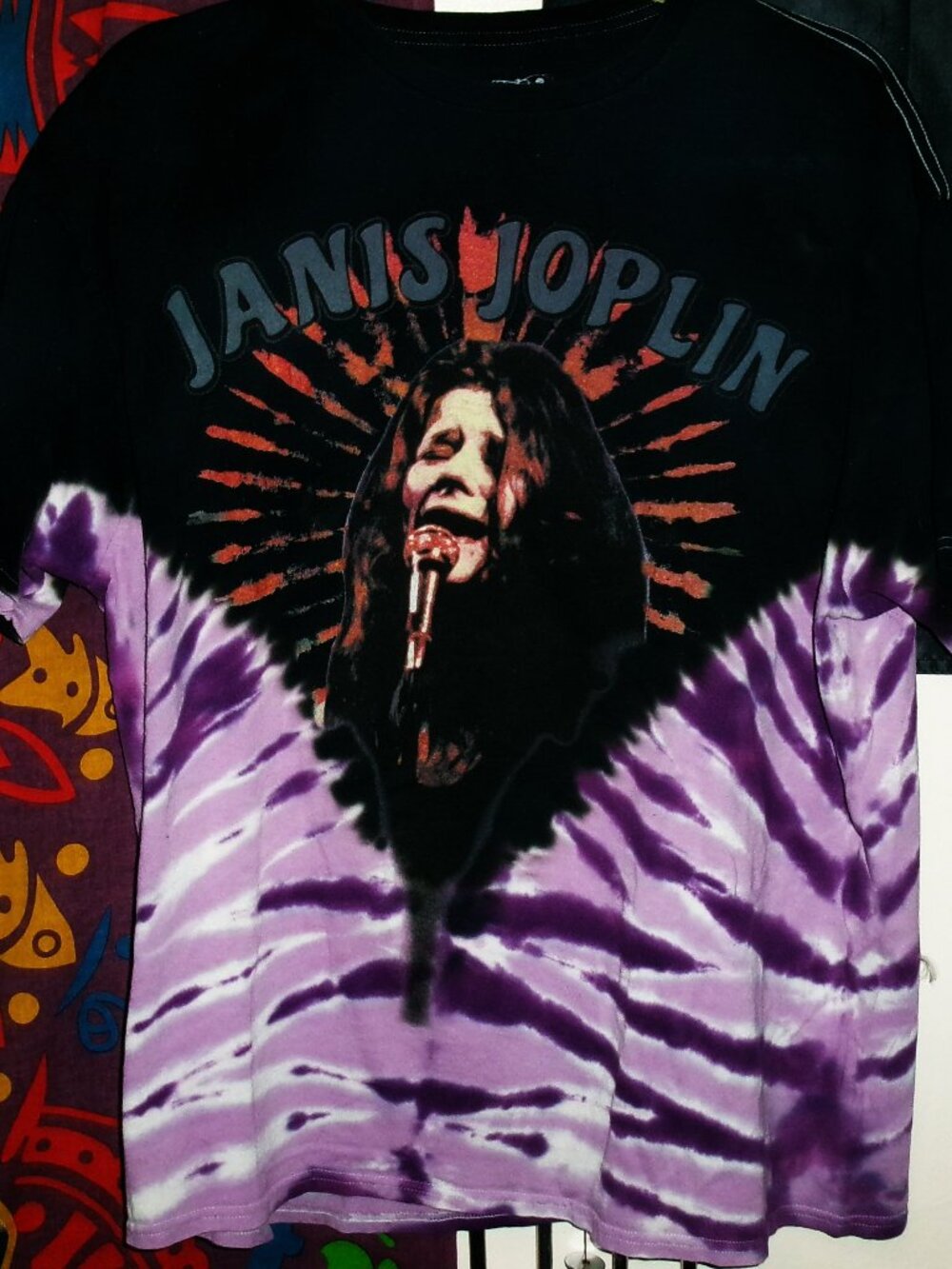 janis joplin official men unisex 2xl tie dye singing tee  - texas kozmic blues